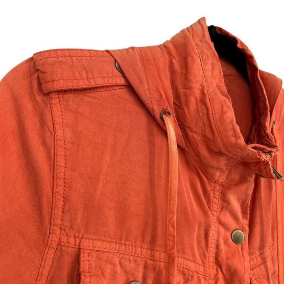 Angie Utility Jacket with Hood Sunwashed Orange Size Small - Picture 4 of 16